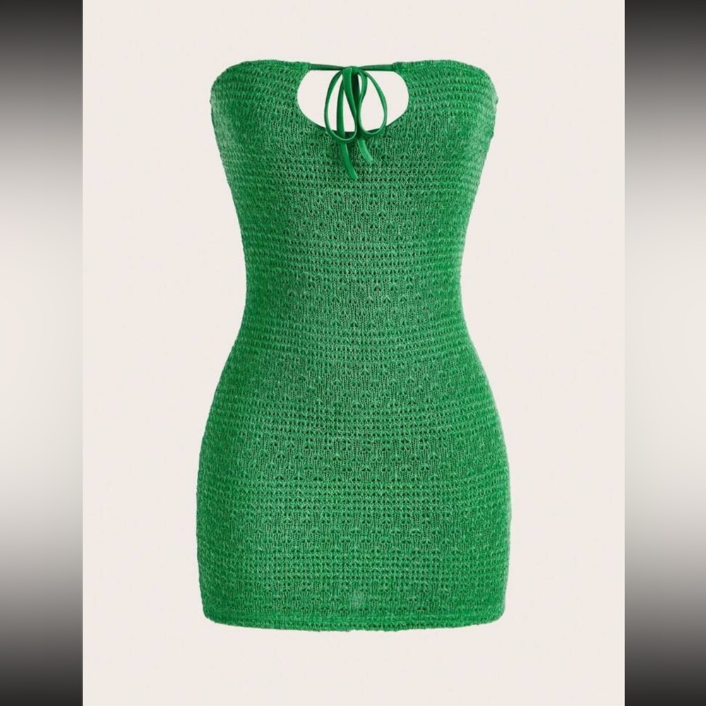 Green tube dress